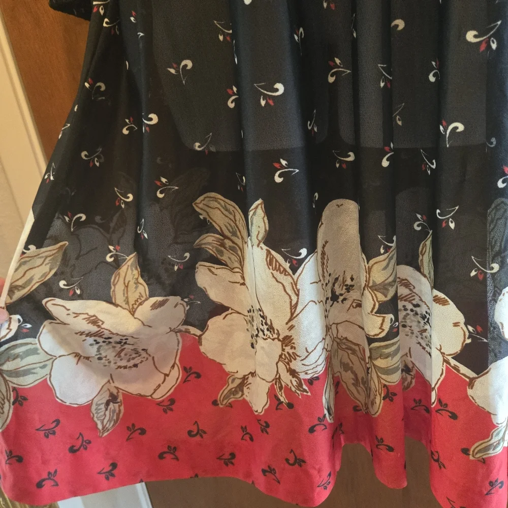 Vintage BEAUTIFUL sheer black & floral dress no tags or size approx szM - Picture 5 of 8